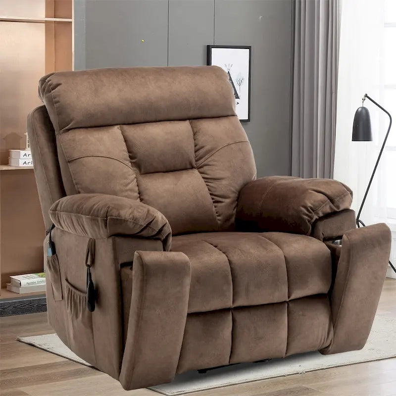Large Electric Power Lift Recliner With Heat, Massage, Hidden Cup Holder - 40.94W x 38.19D x 42.52H
