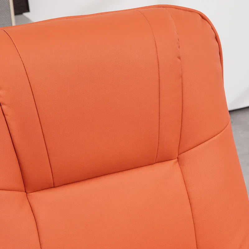 HomCom Faux Leather Manual Swivel Recliner Chair With Extendable Footrest