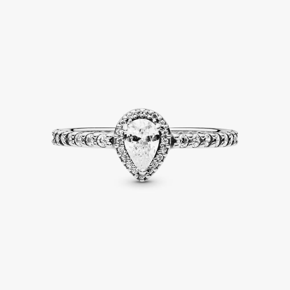 FINAL SALE - Classic Teardrop Halo Ring
