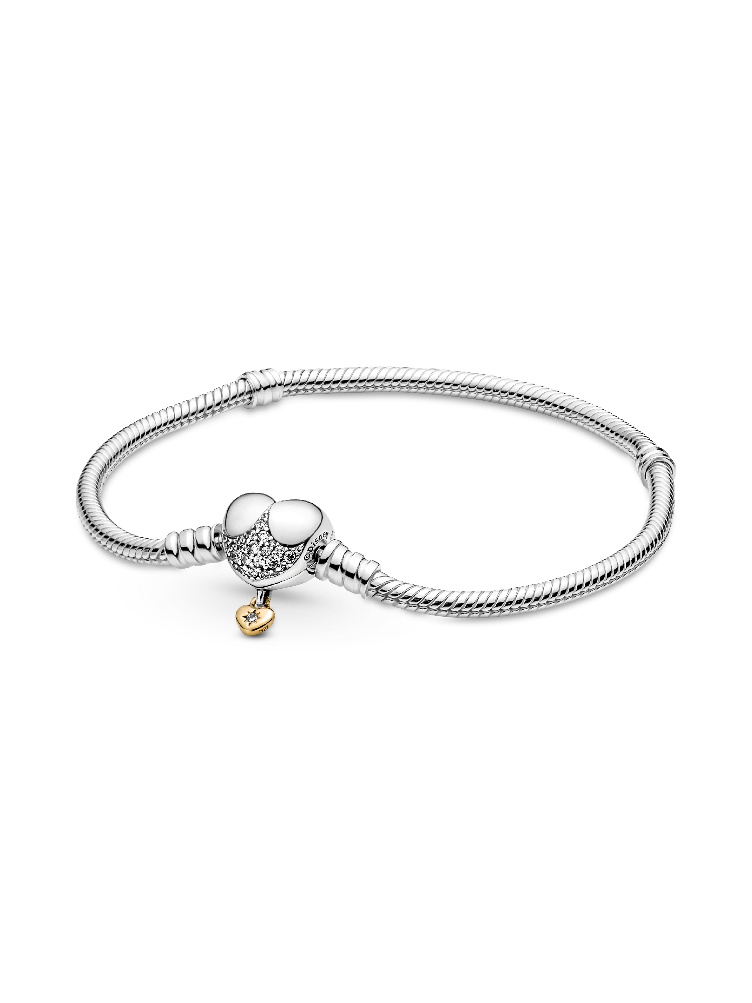 FINAL SALE - Disney Princess Pandora Moments Heart Snake Chain Bracelet