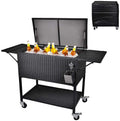 Rattan Rolling Cooler Cart, 80 Quart / 20 Gallon