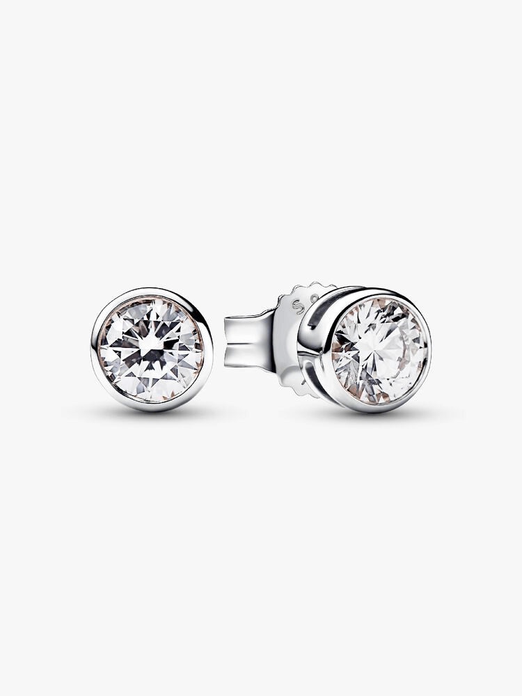 Pandora Era Bezel Sterling Silver Lab-grown Diamond Earrings