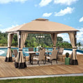 Moorehead Steel Patio Gazebo 12 Ft W x 10 Ft D