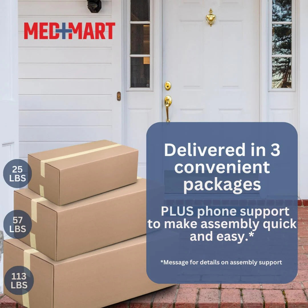 Med Mart Fully Electric Hospital Bed Set With Foam Mattress And Half Rails, Twin, Bronze, 80 x 36 x 21.5 in