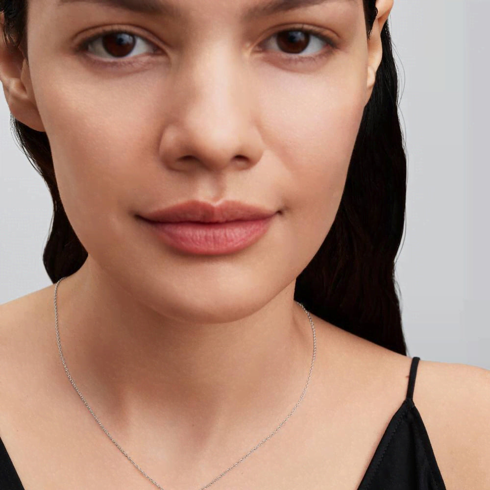 Triple Stone Pink Heart Collier Necklace