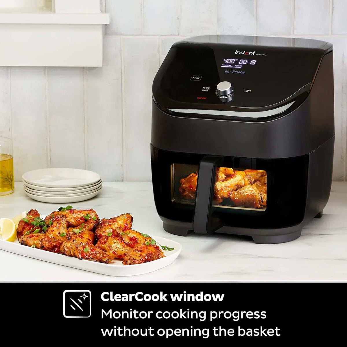 Instant Vortex Plus ClearCook 6QT Air Fryer, 6-in-1, Black