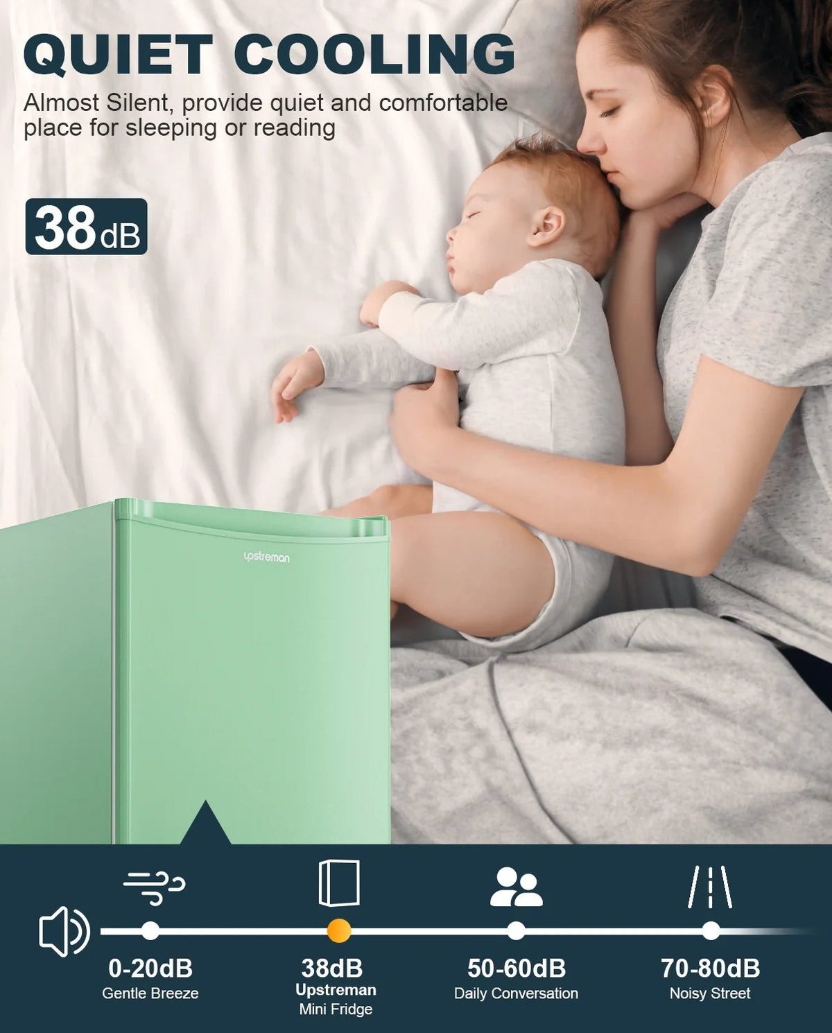 Upstreman 3.2 Cu.Ft. Single Door Mini Refrigerator With Freezer - BR321