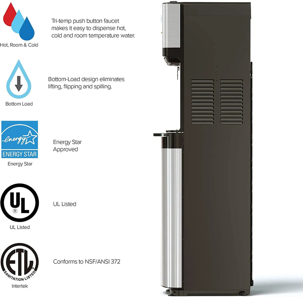 Brio Self-Cleaning Bottom-Loading Water Cooler Dispenser - 3 Temperature Settings