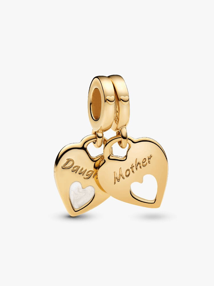 Mother-Daughter Splittable Heart Charm Bracelet Set