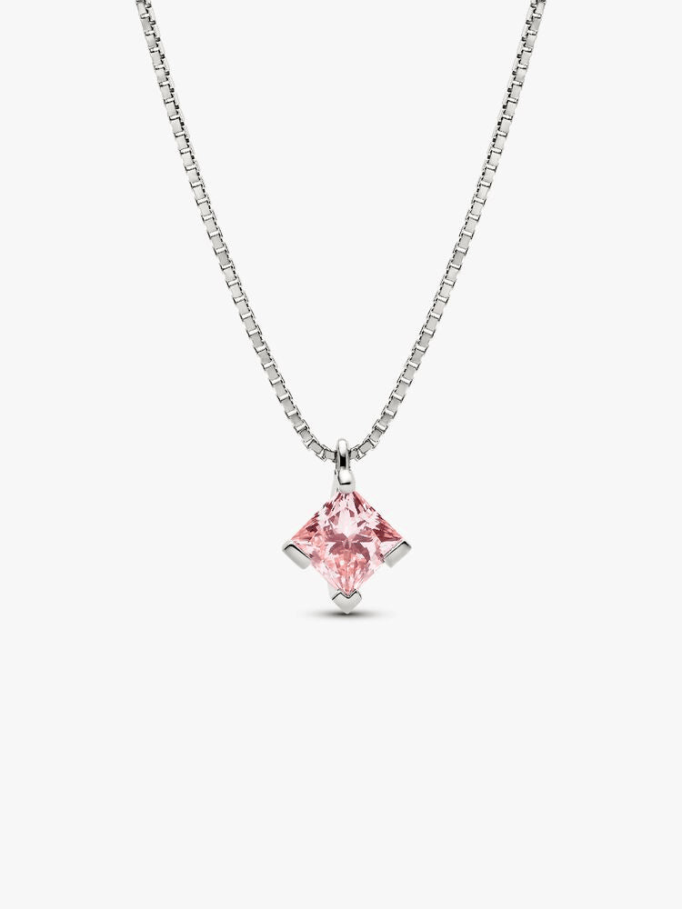 Pandora Nova 14k White Gold Lab-grown Pink Diamond Pendant Necklace