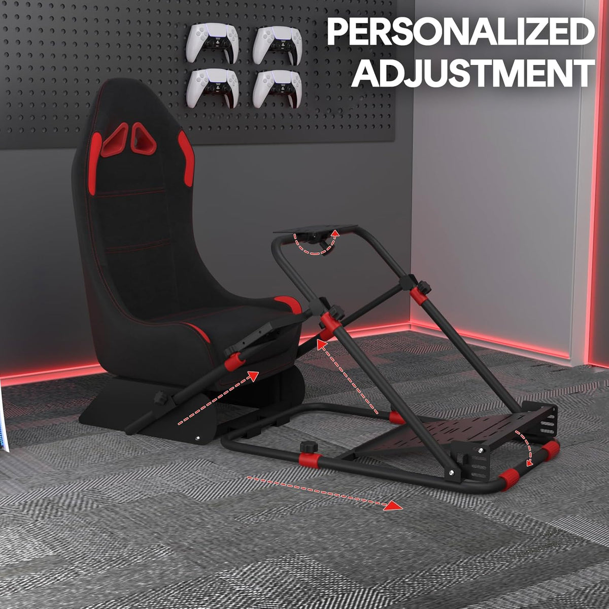 RACGTING Racing Simulator Cockpit With Foldable Seat - Logitech/Thrustmaster
