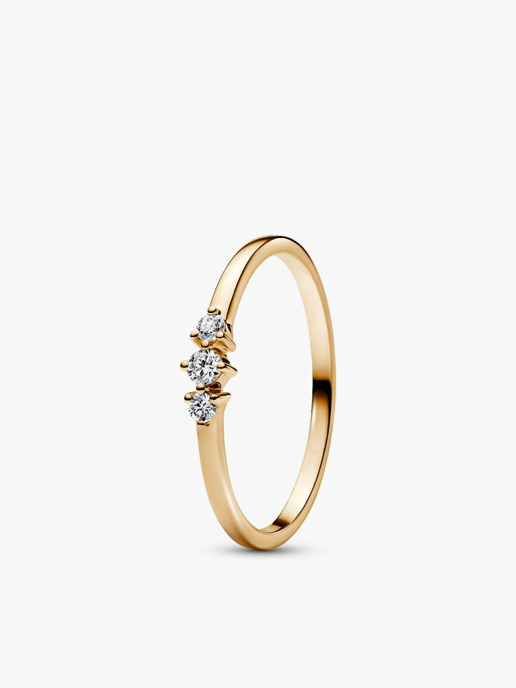 Pandora Era 14k Gold Lab-grown Diamond Triple Stone Ring