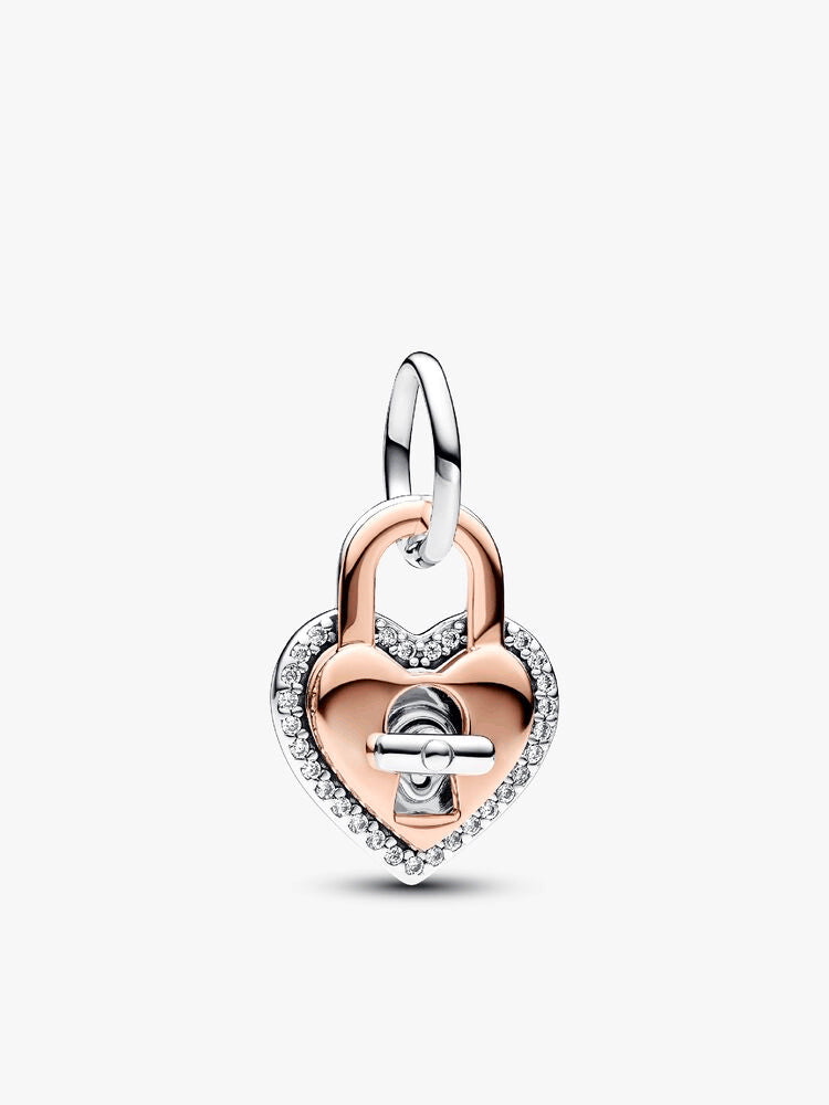 Heart and Padlock Charm Trio
