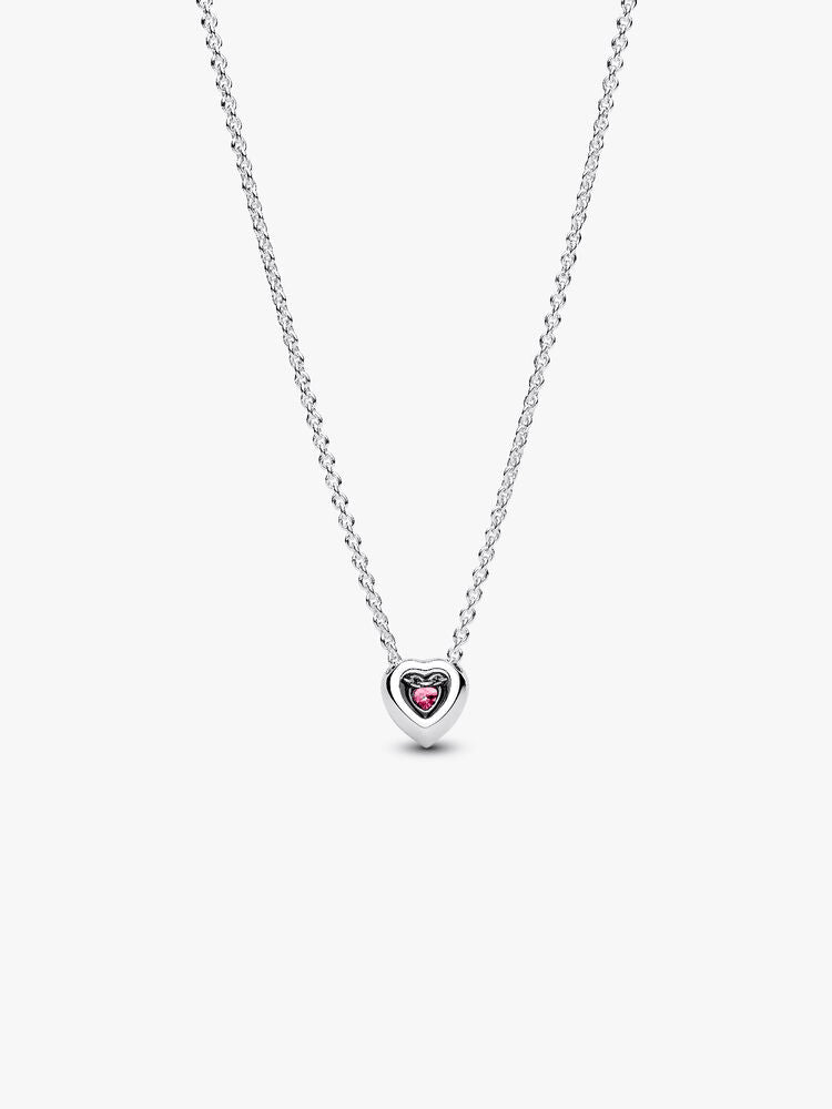 Pink Elevated Heart Necklace