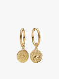 Lion Medallion Charms Earrings