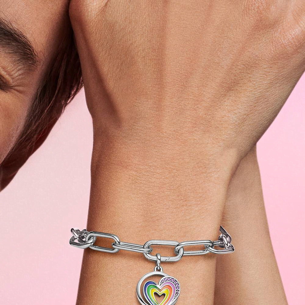 FINAL SALE - Pandora ME Rainbow Heart of Freedom Medallion Charm