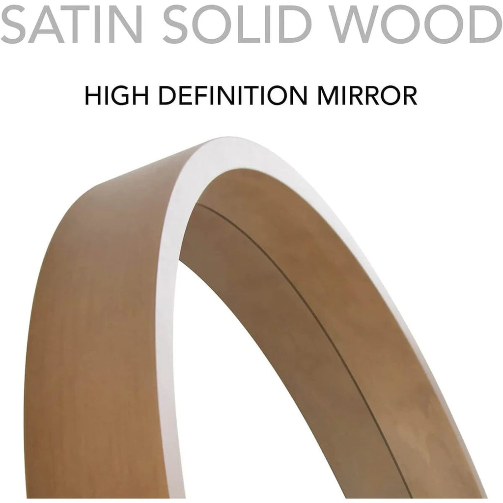 Classic Farmhouse Round Wooden Frame Wall Mirror - 24-inches, 28-inches, 32-inches