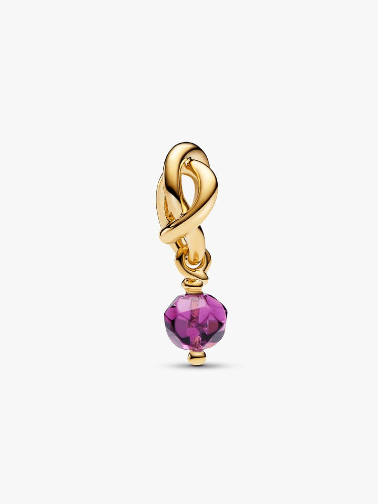 Faceted Purple Eternity Circle Dangle Charm