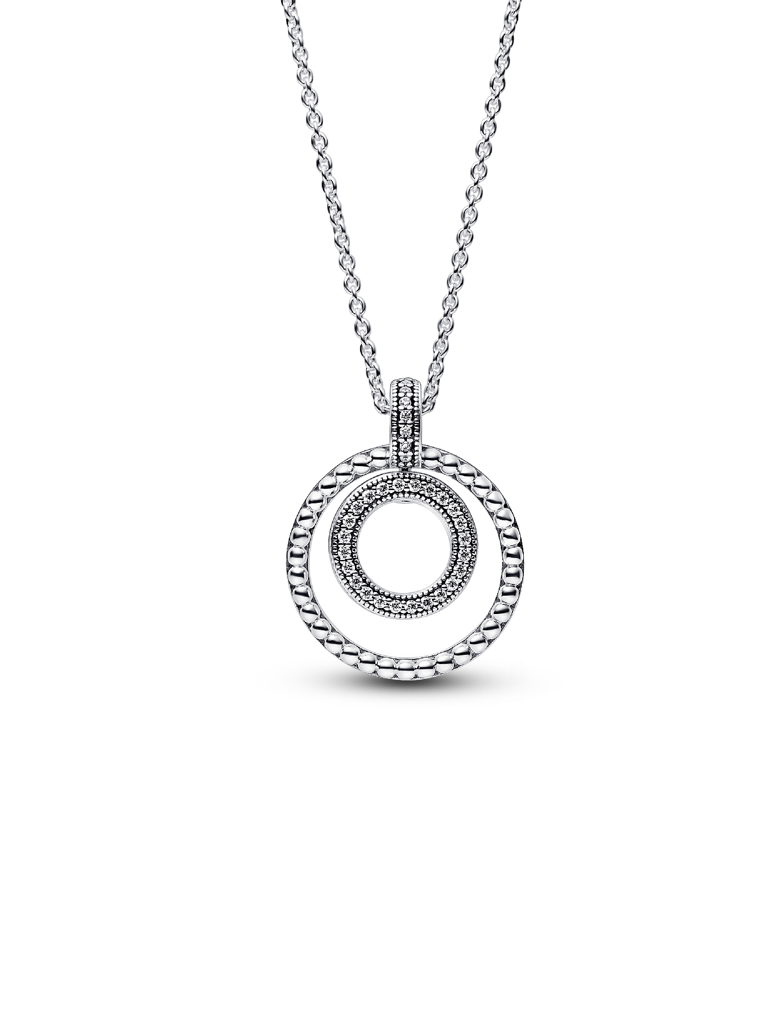 FINAL SALE - Pandora Signature Pavé & Beads Pendant & Necklace