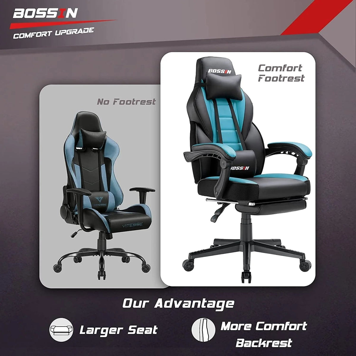 Racing Style Gaming Chair, 300 lbs Big And Tall High Back Computer Chair