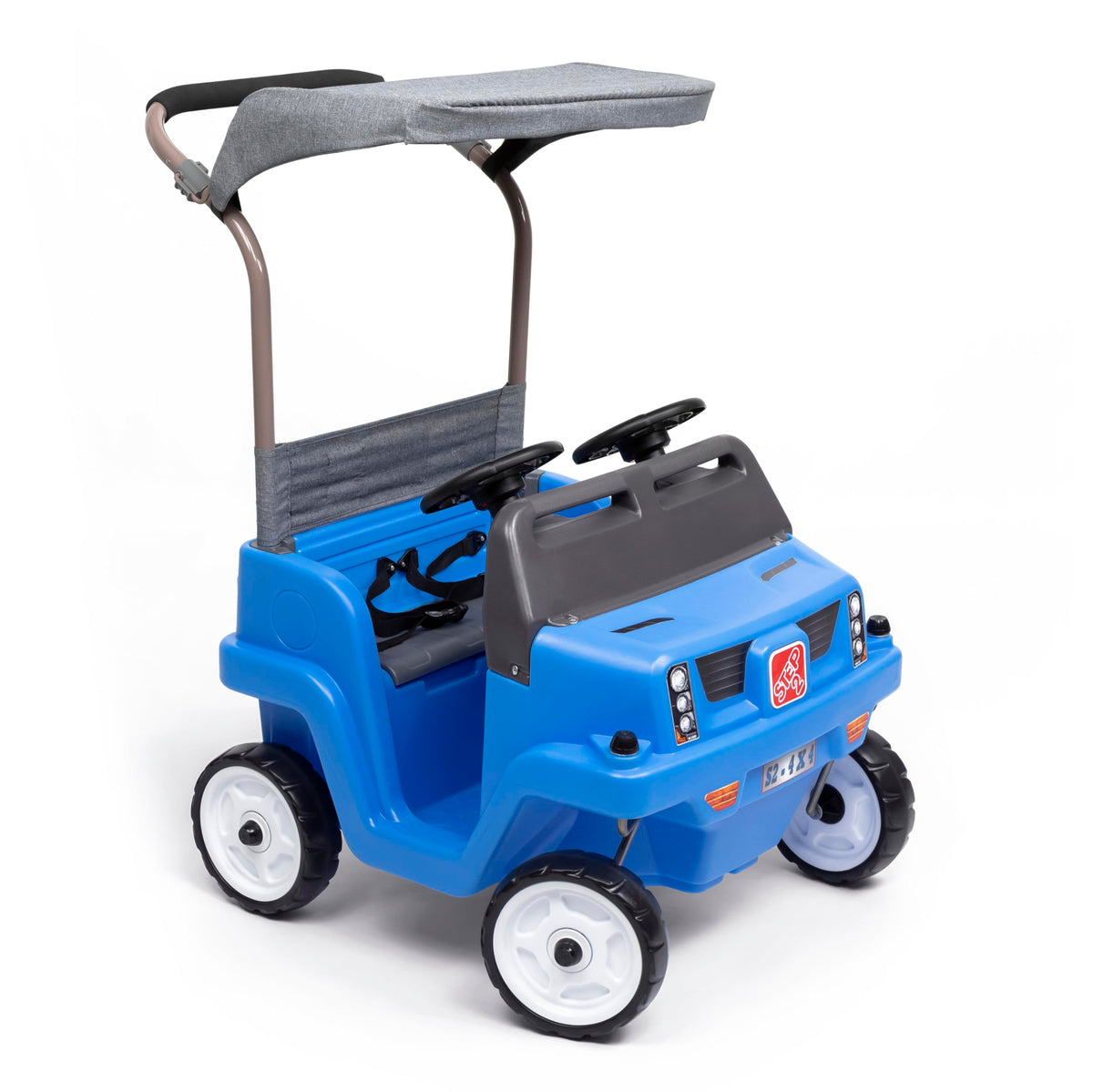 Kids 2-Seat Side-by-Side Push Ride-On SUV - Blue Or Gray