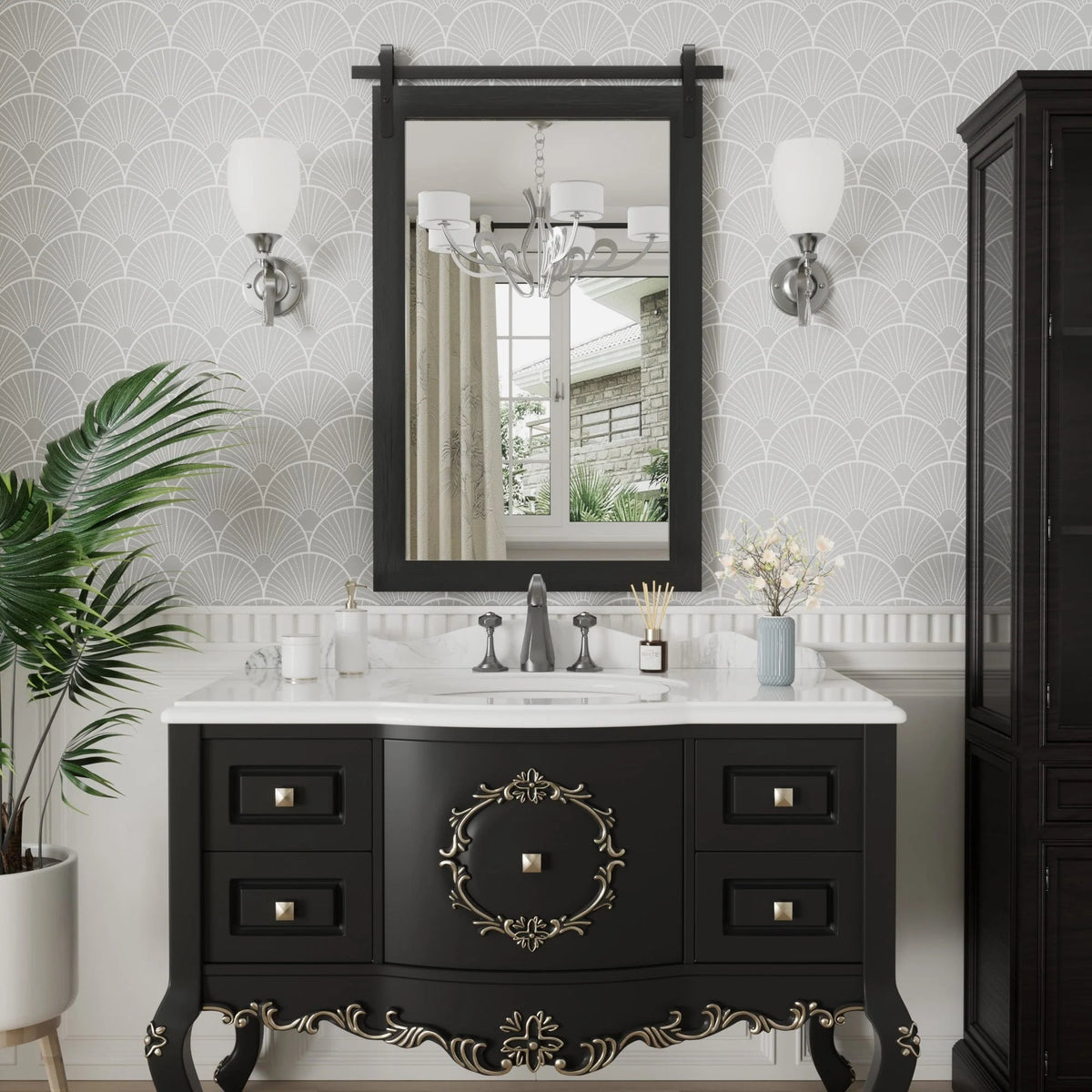 Rectangular Wall Mirror With Wood Frame, 18 x 26 in, 22 x 30 in, 24 x 36 in, or 40 x 26 in - Multiple Sizes