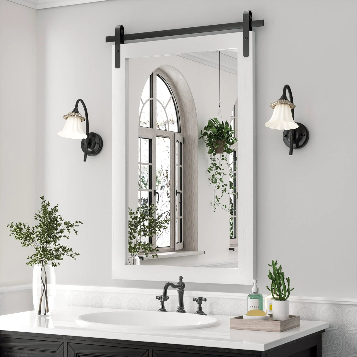 Rectangular Wall Mirror With Wood Frame, 18 x 26 in, 22 x 30 in, 24 x 36 in, or 40 x 26 in - Multiple Sizes