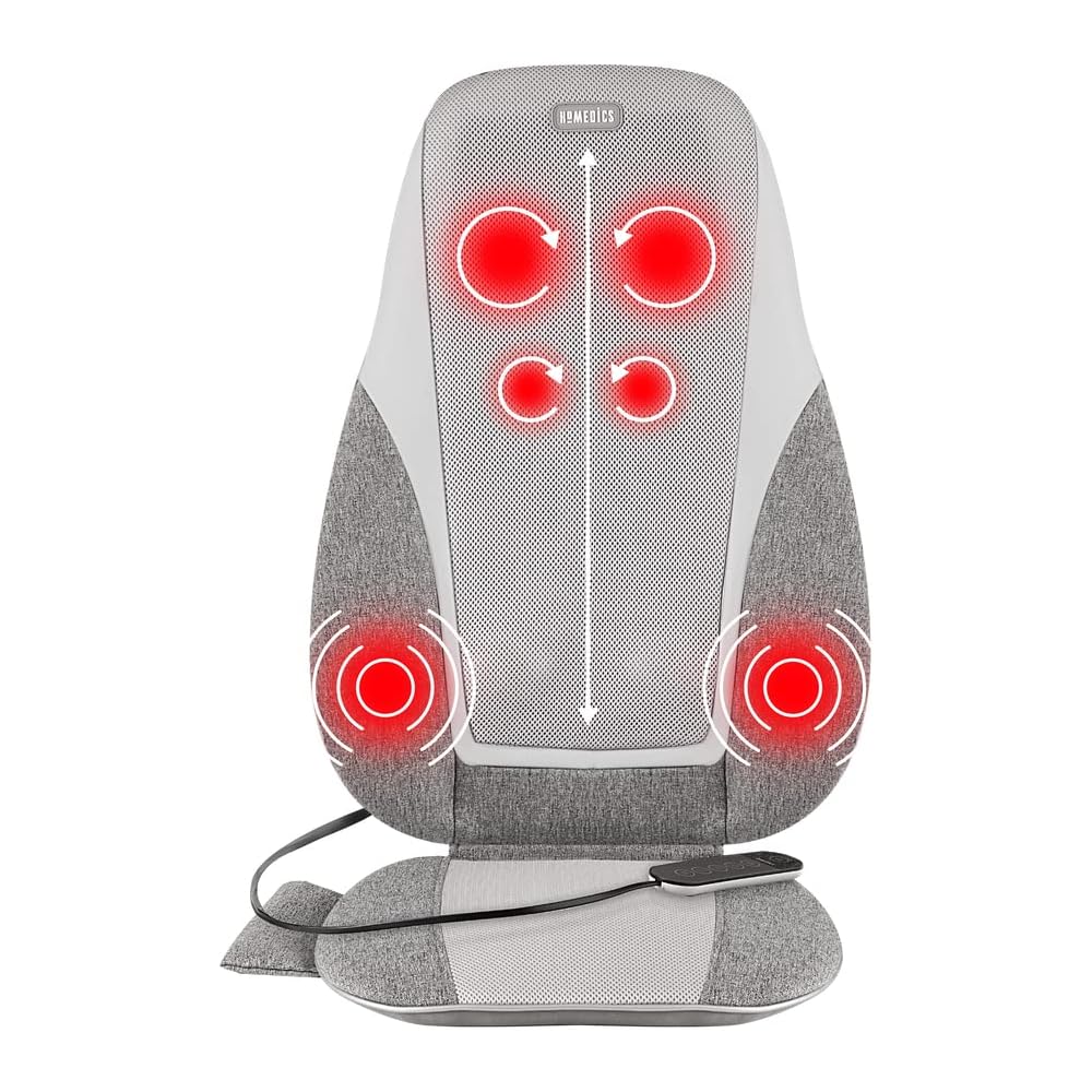 HoMedics Shiatsu Kneading And Vibration Massage Cushion With Heat - Grey
