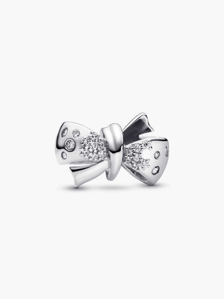 Silver Sparkling Bow Bracelet Set