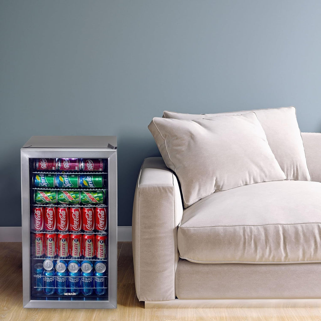 Beverage Refrigerator Cooler, 126 Cans, Right Hinge Glass Door - AB-1200