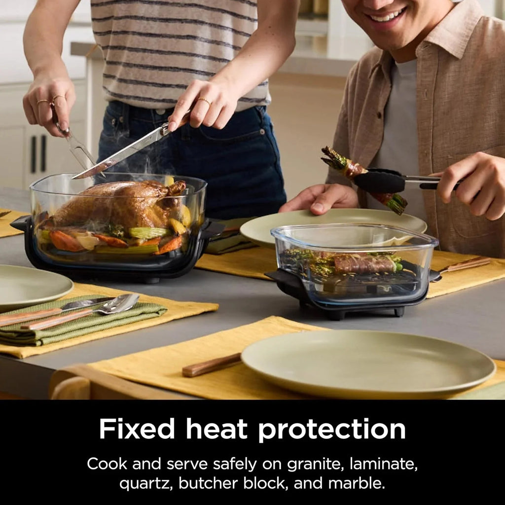 Ninja Crispi 4-in-1 Portable Glass Air Fryer Cooking System, 1500W, 4 QT And 6-Cup Containers