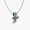 Captain America Charm Necklace Set