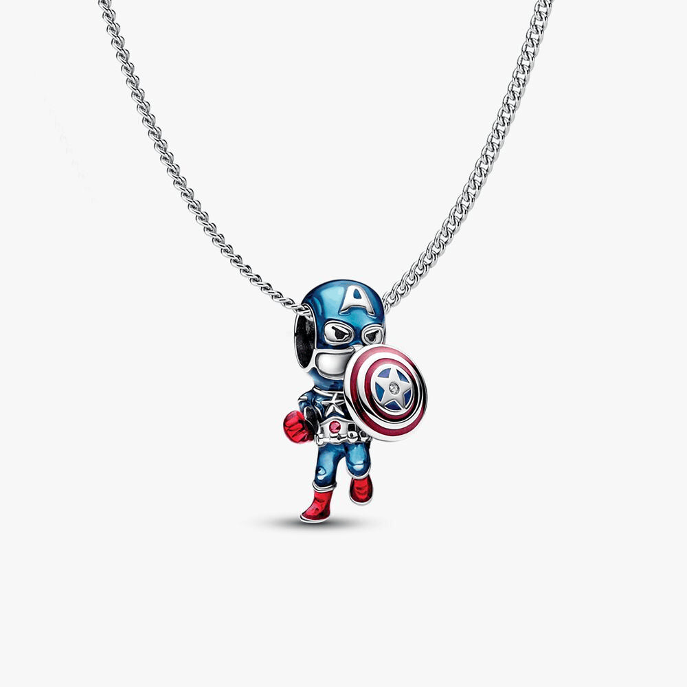 Captain America Charm Necklace Set