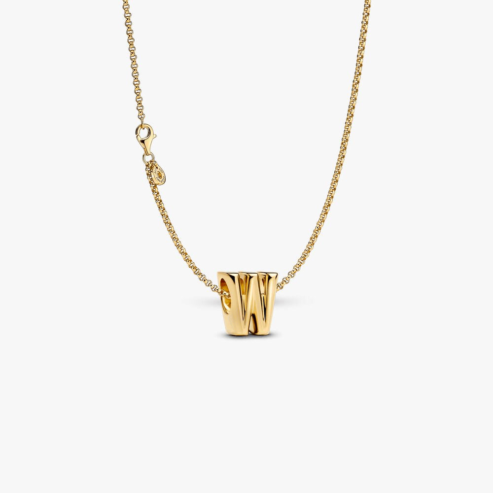 Letter W Charm Necklace