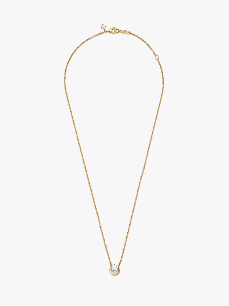 Sparkling Round Halo Pendant Collier Necklace