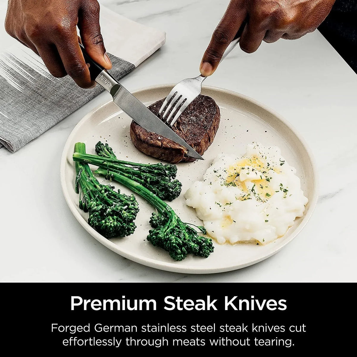 Ninja Foodi NeverDull 17 Piece Premium Knife System Block Set, Stainless Steel/Black - K32017
