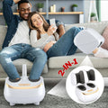 2-In-1 Electric Shiatsu Foot And Calf Massager With Heat, White - 16in x 16in x 14in / 17in x 10in x 9in