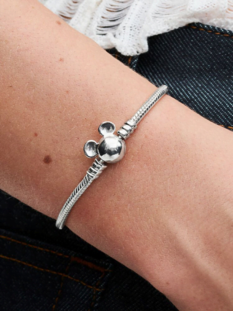 Disney Mickey Mouse Clasp Moments Snake Chain Bracelet