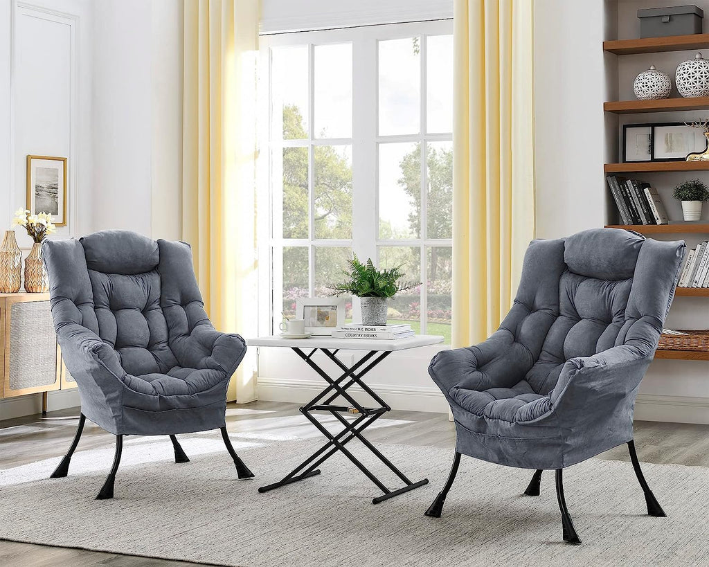 Living and More High Back Fabric Lazy Chair