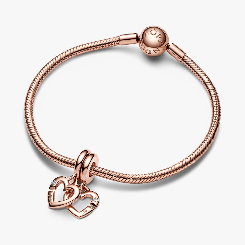 FINAL SALE - Linked Sister Hearts Split Dangle Charm