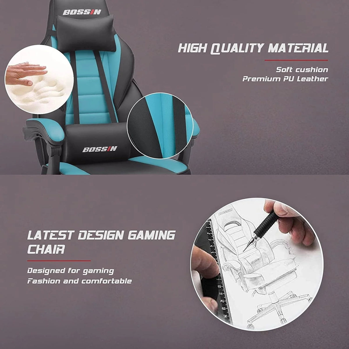 Racing Style Gaming Chair, 300 lbs Big And Tall High Back Computer Chair