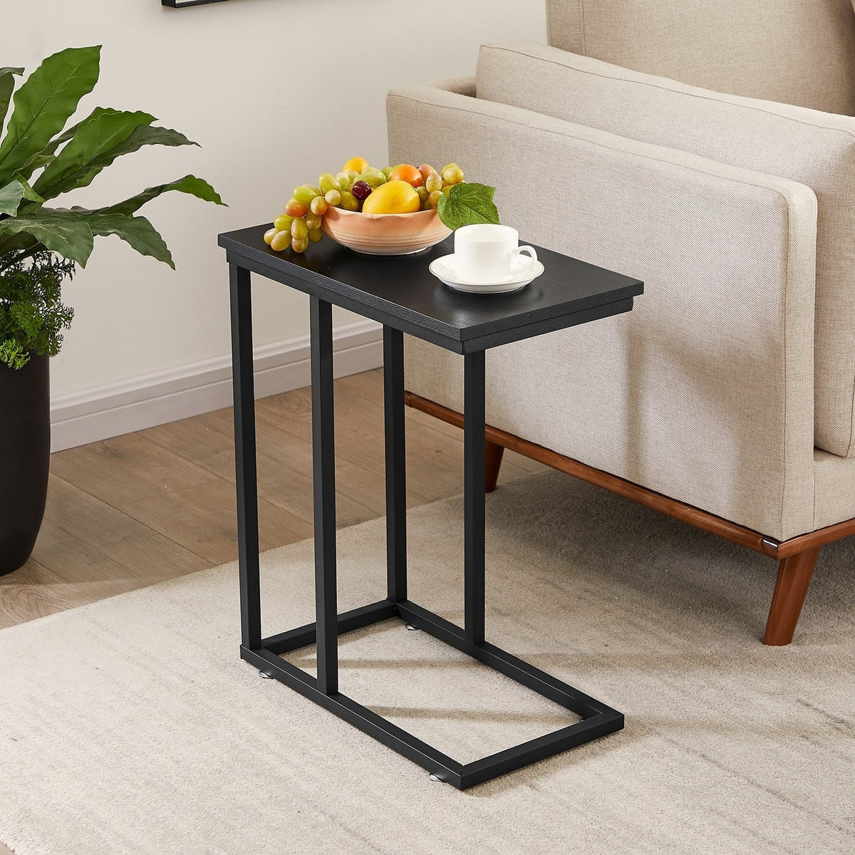 C-Shaped Sofa Side Tables, Set of 2, 11" D x 19" W x 24" H