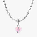 Opalescent Heart Charm Necklace Set