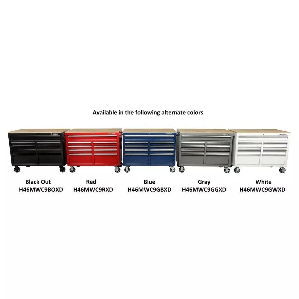 9-Drawer Gloss Black Deep Tool Chest Mobile Workbench, 46 in. W x 24 in. D