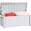 YITAHOME 120-Gallon Outdoor Storage Bench With Top Cushion - White