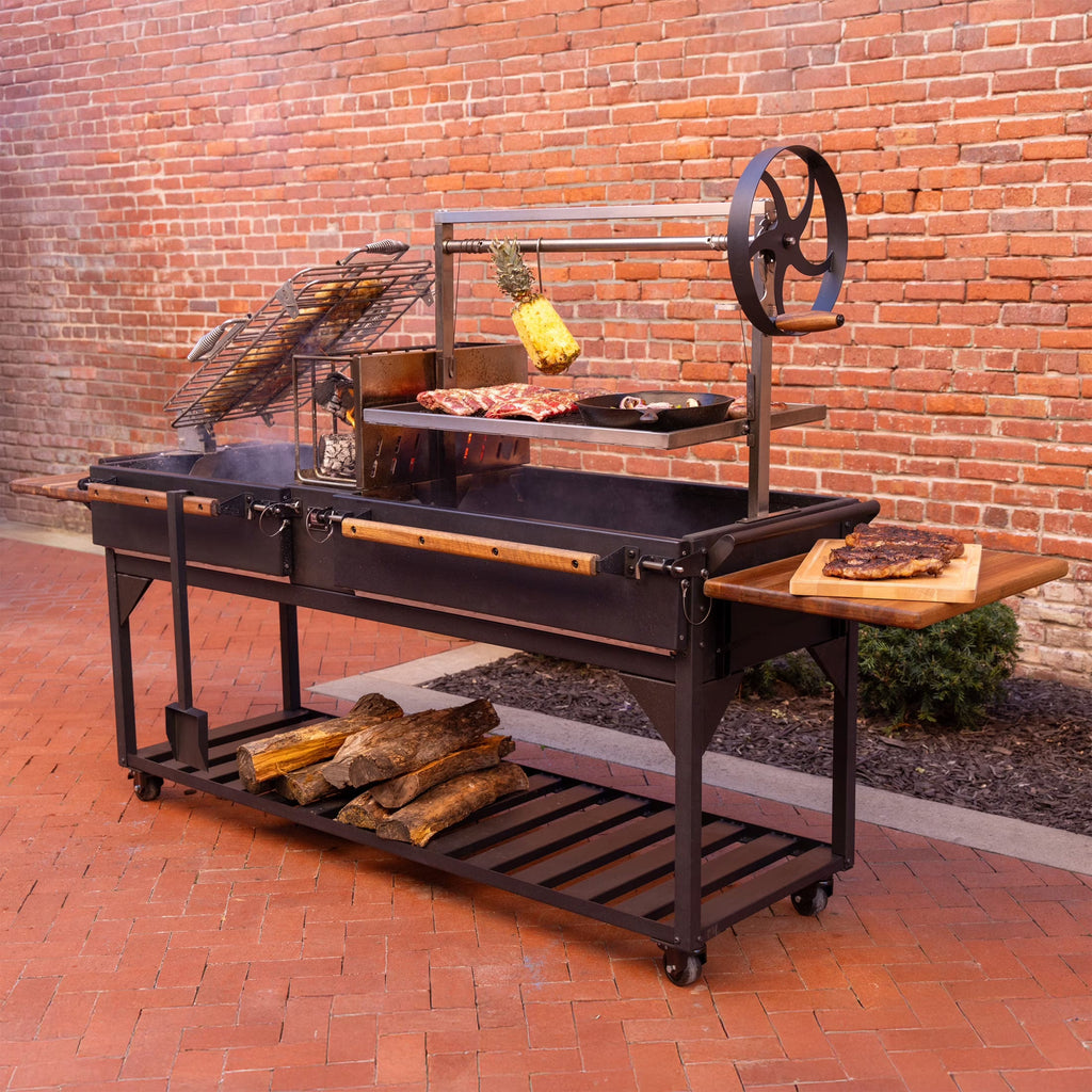 Backyard Discovery Argentine Santa Maria XL Wood Fire & Charcoal Steel Grill, 723 Square Inch - Asado Clamp