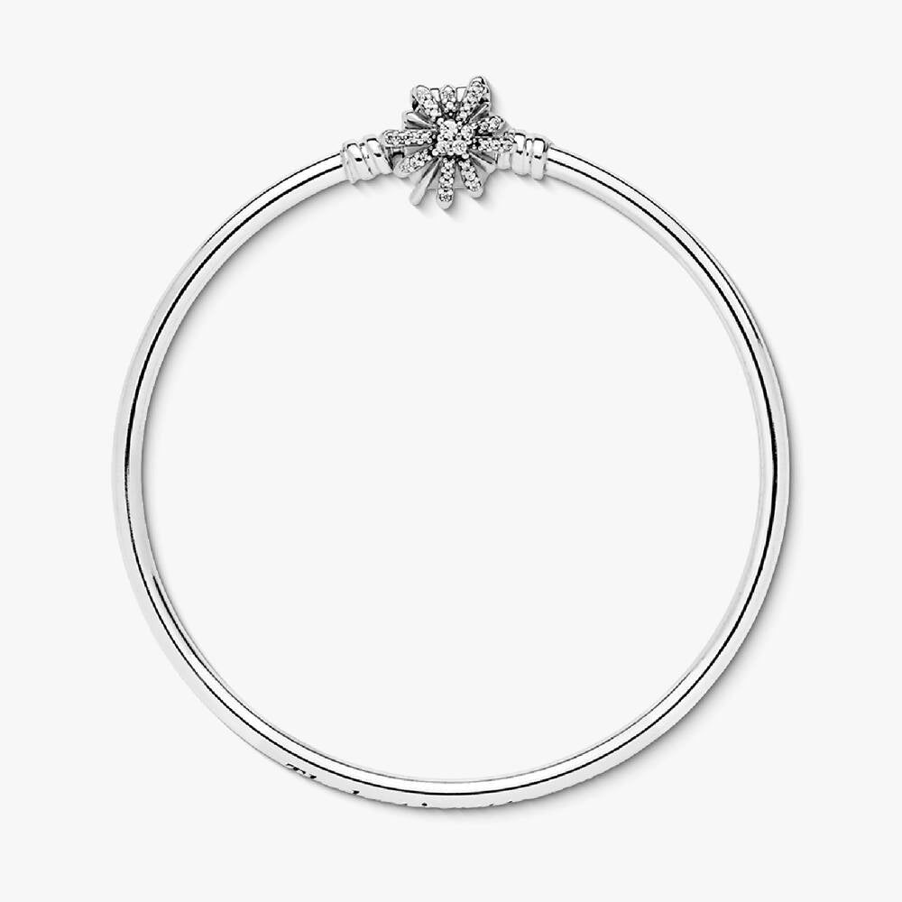 FINAL SALE - Moments Silver Bangle, Fireworks Clasp