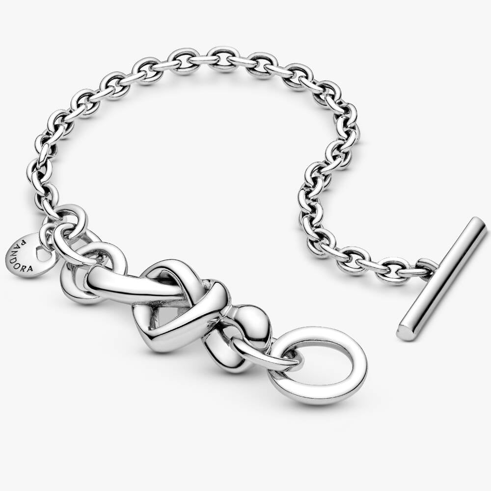 FINAL SALE - Knotted Heart T-Bar Bracelet