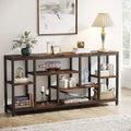 3-Tier Console Sofa Table With Storage, 70.9 Inch