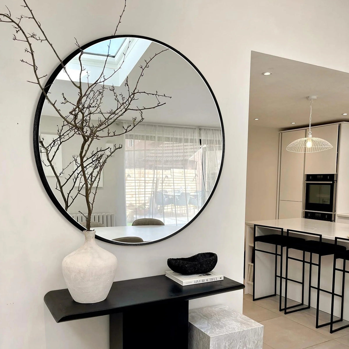 Round Bathroom Vanity Mirror, 24x24 / 36x36, Black, Brushed Gold or Silver
